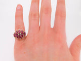 Marvelous 14k Gold Ring with Eight Genuine Natural Rubies and Diamonds (#J496)