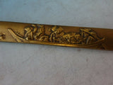 Kozuka by Gorham Sterling Silver Bronze Fish Knife Men in Boat Birds Butterflies