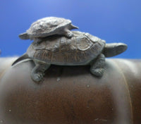 Bronze Planter Japanese Style with Applied Turtles 9 1/2" x 17" (#6383)