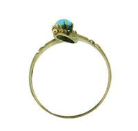 14k Yellow Gold Victorian Turquoise and Seed Pearl Ring (#J4534)