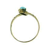 14k Yellow Gold Victorian Turquoise and Seed Pearl Ring (#J4534)