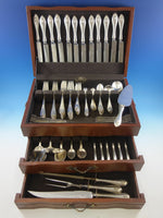 Antique Hammered by Shreve Sterling Silver Flatware Set Service Dinner 158 Pcs