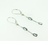 9k Gold Genuine Natural Aquamarine Drop Earrings with 14k Lever Backs (#J4370)