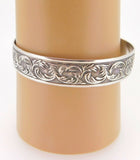 Sterling Cuff Bracelet Engine Turned Scrollwork (#J3970)