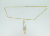 14k Yellow Gold Genuine Natural Opal Cabochon Necklace 12 Carats (#J4198)