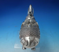 India Sterling Silver Tea Caddy Elephant Form with Chrysanthemums c.1950 (#5468)