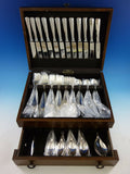 Queen Anne Rattail English Silverplated & Stainless Flatware Set Service 77 pcs