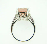 14k Gold Huge 10 Carat Genuine Natural Morganite and Pink Sapphire Ring (#J5051)