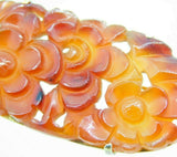 14k Gold Chinese Export Carved Genuine Natural Carnelian Pin (#J5060)