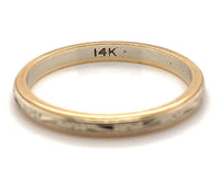 14k White and Yellow Gold Wedding Band Ring Jewelry Size 6 (#J5881)