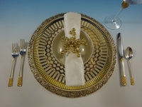Golden Columbine by Lunt Sterling Silver Flatware Set For 8 Service 32 Pieces