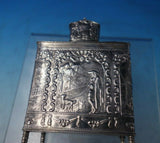 German .800 Silver Tea Caddy / Spice Landscape Woman Dog Sheep (#6076)