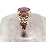10k Yellow Gold 1.26ct Grape Genuine Natural Garnet Ring Size 5.25 (#J6143)