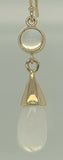 14k Yellow Gold Blue Flash Genuine Natural Moonstone Earrings (#J5300)
