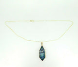 Kaufmann 14k Gold Genuine Natural Opal Intarsia Inlay Pendant (#J5084)