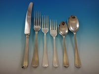 Queen Anne Rattail English Silverplated & Stainless Flatware Set Service 77 pcs