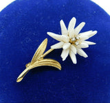 14k Yellow Gold Freshwater River Pearl Flower Brooch Pin (#J4358)