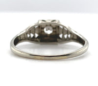 18k White Gold Filigree Genuine Natural Diamond Ring Chevron Like Design #J5946