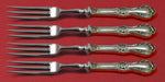 Wild Rose by International Sterling Silver Fruit Fork Set 4-Piece Custom Made 6"