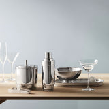 Manhattan by Georg Jensen Stainless Steel and Leather Bar Tray - New