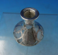 Perfume Bottle with Sterling Silver Overlay 2 1/2" Monogram S c.1900 (#6118)