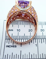 Laura Ramsey Genuine Natural Amethyst and Pink Sapphire Ring Fine Jewelry #C608