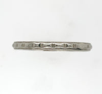 10k White Gold Wedding Band Ring Jewelry with Beaded Design Size 8.5 (#J5906)