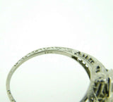 Art Deco White Gold 18k Filigree .21ct Genuine Natural Diamond Ring (#J4462)