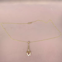 10k Yellow Gold Lavaliere Pendant Freshwater River Pearls (#J4817)