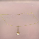 10k Yellow Gold Lavaliere Pendant Freshwater River Pearls (#J4817)