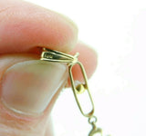 10k Yellow Gold Lavaliere Pendant with Blue Glass and Pearl (#J4762)