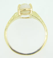 14k Yellow Gold 1.62ct Oval Genuine Natural Gold Vein Quartz Ring (#J4217)