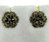 Genuine Natural Bohemian Garnet Earrings with 14k Yellow Gold Wires (#J4755)