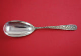 Repousse by Kirk Coin Silver Berry Spoon Ovoid 10.15 Mark 9 1/2" Serving Antique