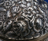 Shiebler Sterling Silver Butter Dome w/ Lid Repousse Flowers 4 3/4" Tall (#6757)