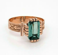 10k Rose Gold Victorian Ring 1.56ct Green Genuine Natural Tourmaline (#J4834)