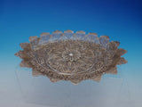 Sterling Silver Filigree Bowl Tray Oval 10 1/2" x 8 3/4" with Daisy (#4619)