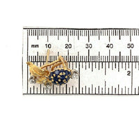 18k Gold Antique Genuine Natural Sapphire and Diamond Blackberry Earrings #J5433