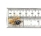 18k Gold Antique Genuine Natural Sapphire and Diamond Blackberry Earrings #J5433