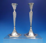 Judaica by Hazorfim Sterling Silver Candlestick Pair 9 1/4" x 4 1/2" (#4070)