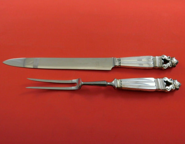 Acorn by Georg Jensen Sterling Silver Steak Carving Set 2pc HH WS