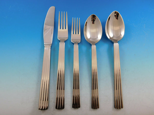 Bernadotte by Georg Jensen Stainless Steel Flatware Set 12 Service 62 pcs Unused