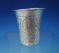 Russian .875 Silver Shot Glass Bright-Cut w/ Church and Flowers #84 (#5175)