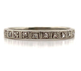 18k White Gold Hand Engraved Diamond Wedding Band Ring Jewelry Size 5.5 (#J5880)