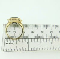 10k Yellow Gold 8.4 Carat Genuine Natural Garnet Ring with Flowers (#J1857)