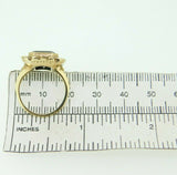 10k Yellow Gold 8.4 Carat Genuine Natural Garnet Ring with Flowers (#J1857)