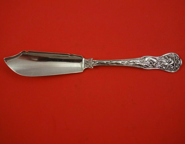 Stag Hunt by William Cummings English Sterling Silver Fish Knife with Crest 8"