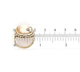 Genuine Natural Shell Cameo Ring with Bezel Diamond Accent Jewelry (#J5556)
