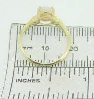 14k Yellow Gold 1.62ct Oval Genuine Natural Gold Vein Quartz Ring (#J4217)