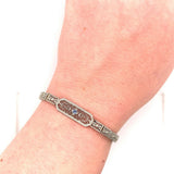 10k White Gold Art Deco Genuine Natural Sapphire Filigree Bracelet (#J5535)
